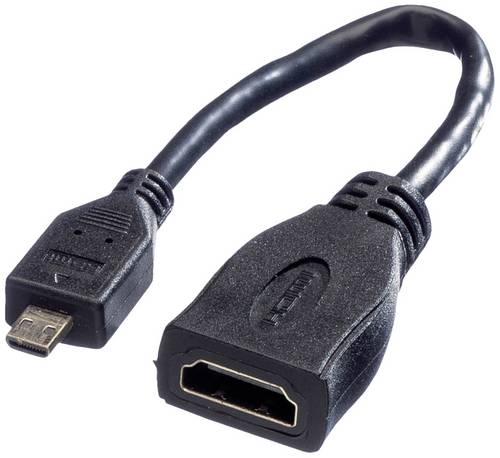 Value HDMI Anschlusskabel HDMI-A Buchse, HDMI-Micro-D Stecker 0.15m Schwarz 11.99.5584 Geschirmt HDMI-Kabel