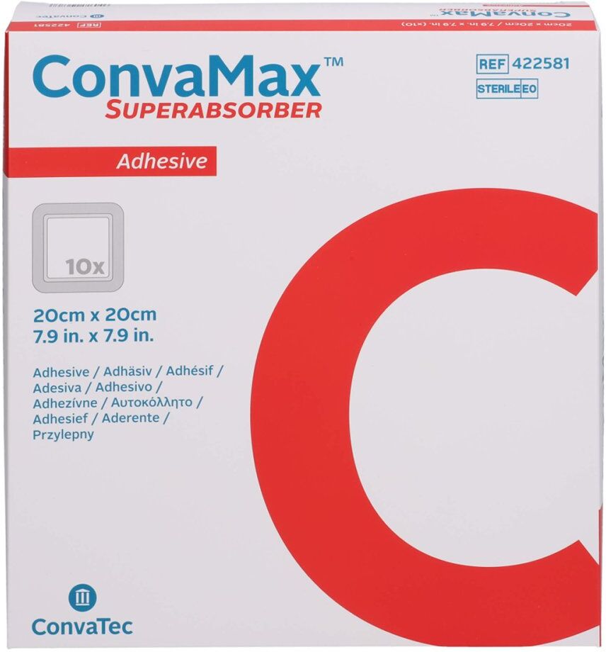 Convamax Superabsorber adhäsiv 20x20 cm 10stk