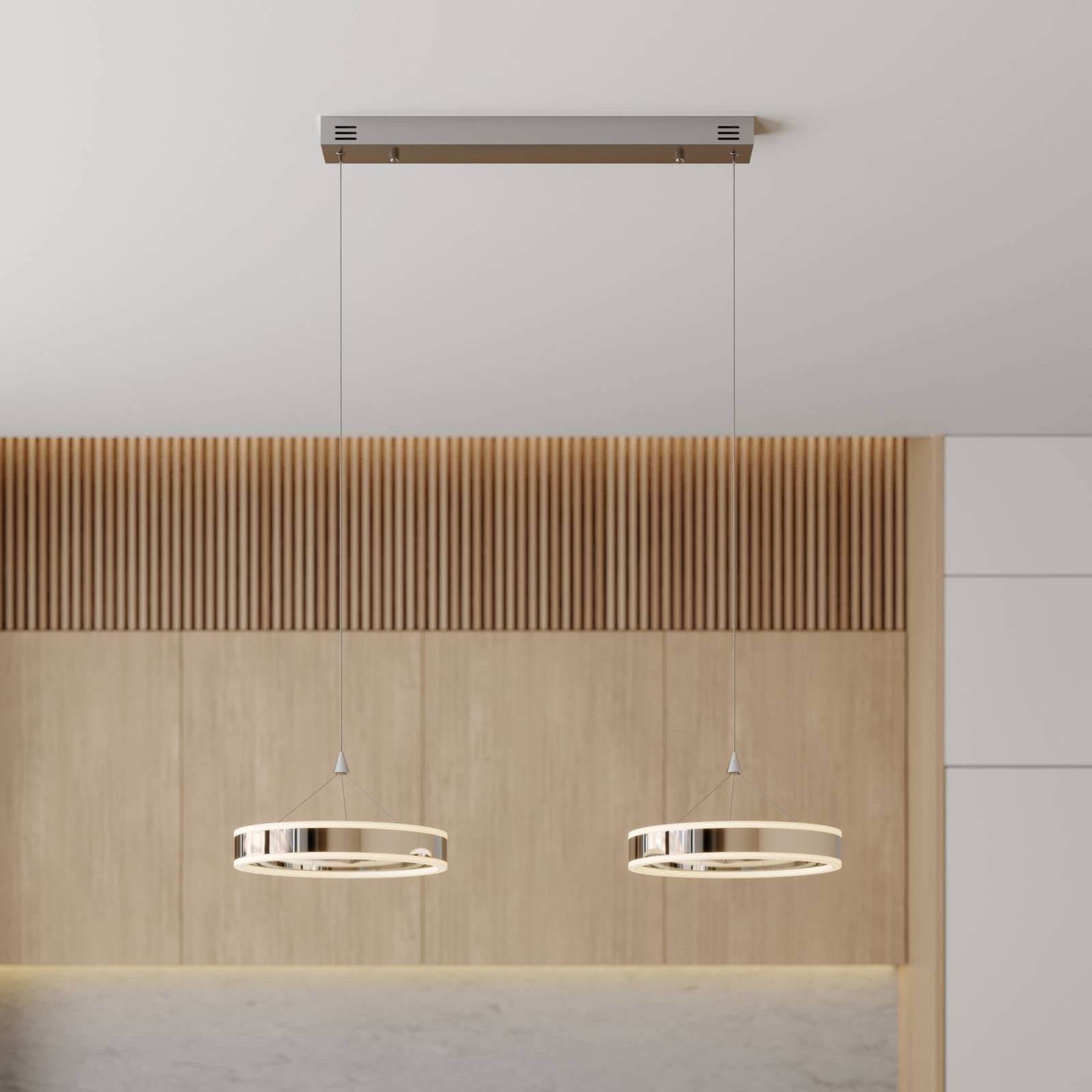 Lucande Lyani Hanglamp - Chroom/Wit - Modern - Dimbaar - LED