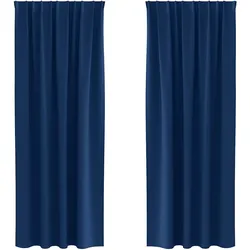 vidaXL Verdunkelungs-Vorhänge mit Ringen 2 pcs Dunkelblau 260 x 140 cm