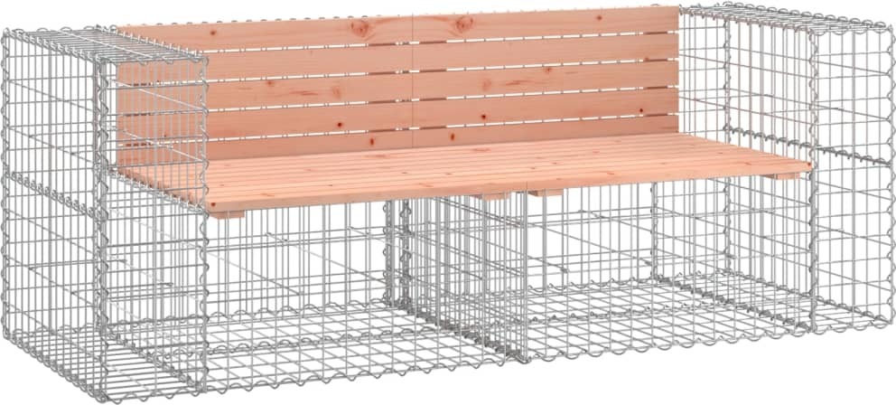 vidaXL Gartenbank aus Gabionen 184x71x65,5 cm Massivholz Douglasie