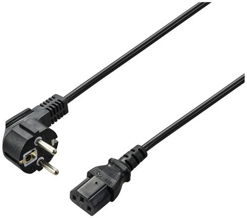 Renkforce Strom Anschlusskabel [1x Schutzkontakt-Winkelstecker - 1x Kaltgeräte-Stecker C13] 2.00m Schwarz