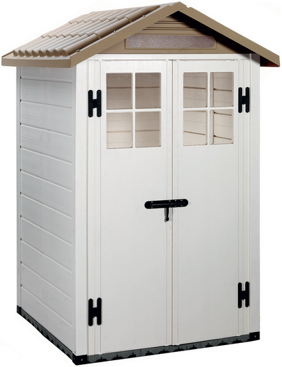 Garofalo Tuscany Evo 120 - Gartenhaus - Mit Fenstern und Doppelflügeltür - 122.5x122.5x214 cm