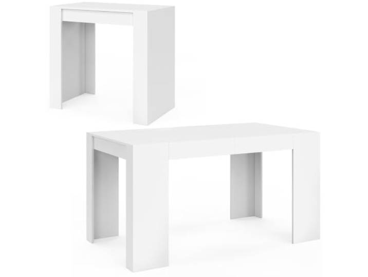 IDMarket - Konsolentisch, ausziehbar, Orlando, 6 Personen, 140 cm, Holz, weiß