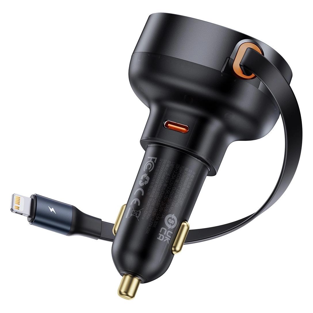Baseus Enjoyment Pro USB-C (weiblich) / Lightning (männlich) 60W Autoladegerät - Schwarz (1489651985)