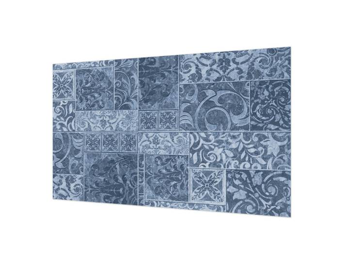 Wallfluent Fototapete 416x254 cm - Pflanzenornamente, Blau, 416x254 cm, Tapeten & Wandverkleidungen, Fototapeten