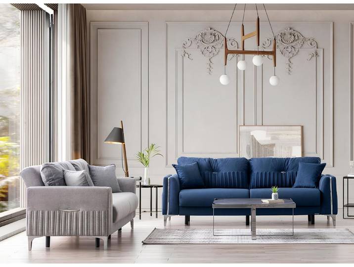 Xlmoebel Polstergarnitur Elegante Sofagarnitur mit weichen Polstern und modernem Design, (Sofagarnitur, Sofagarnitur 3+3 Sitzer), Hergestellt in Europa