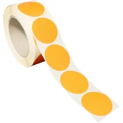 SPRINTIS Klebepunkte 40 mm, orange, 1000 Stück Markierungspunkte selbstklebend auf Rolle, Punkte Aufkleber aus Papier für Büro und Lager