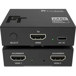 FeinTech AX421 HDMI eARC Switch 1 TV x 2 Soundbar, Switch Box