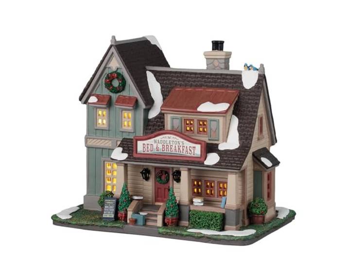 LEMAX Verlicht gebouw Bed & Breakfast Waddleton in porselein H17,8x19,9x12,9 cm