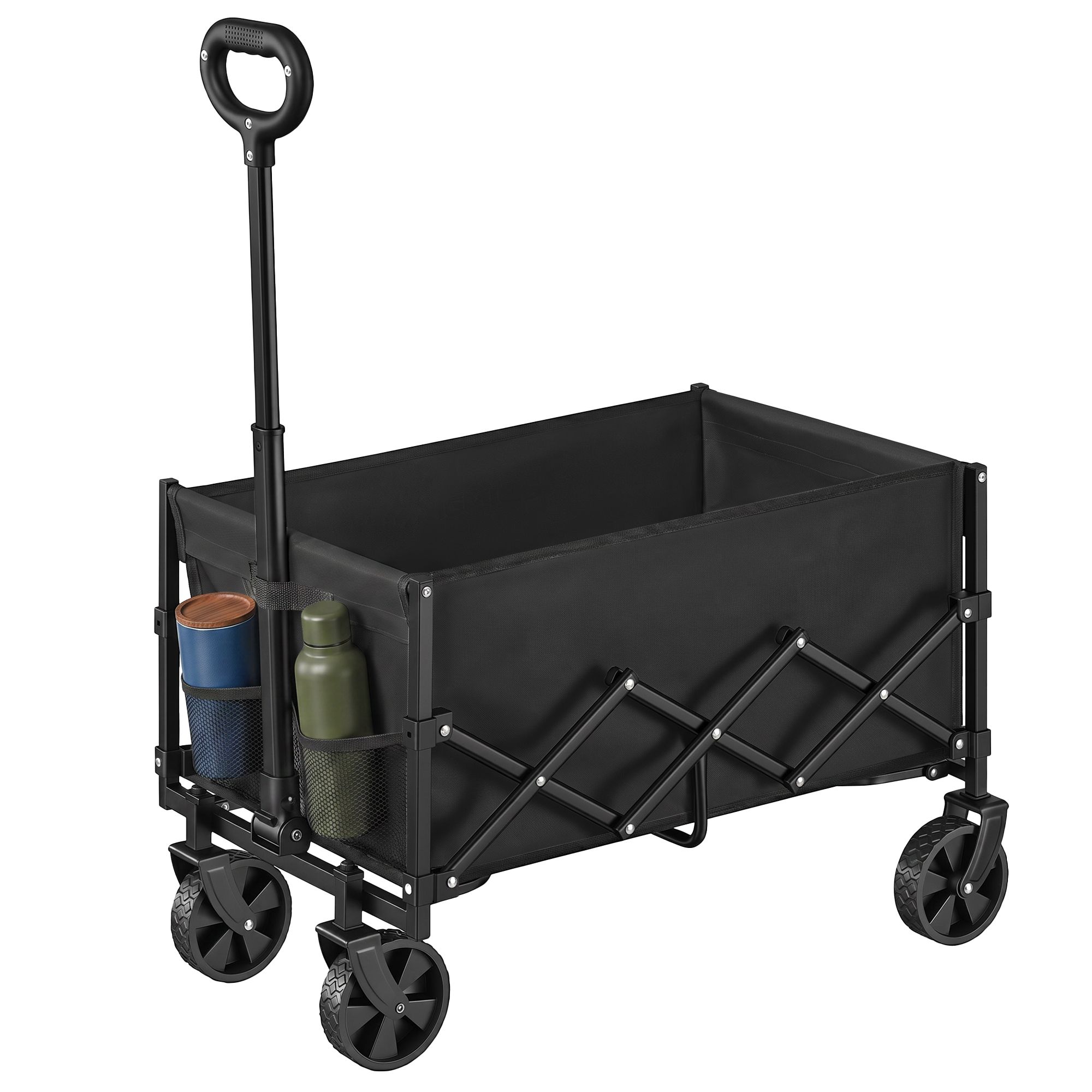 SONGMICS Handwagen faltbar bis 120 kg tintenschwarz GFWB35909B01