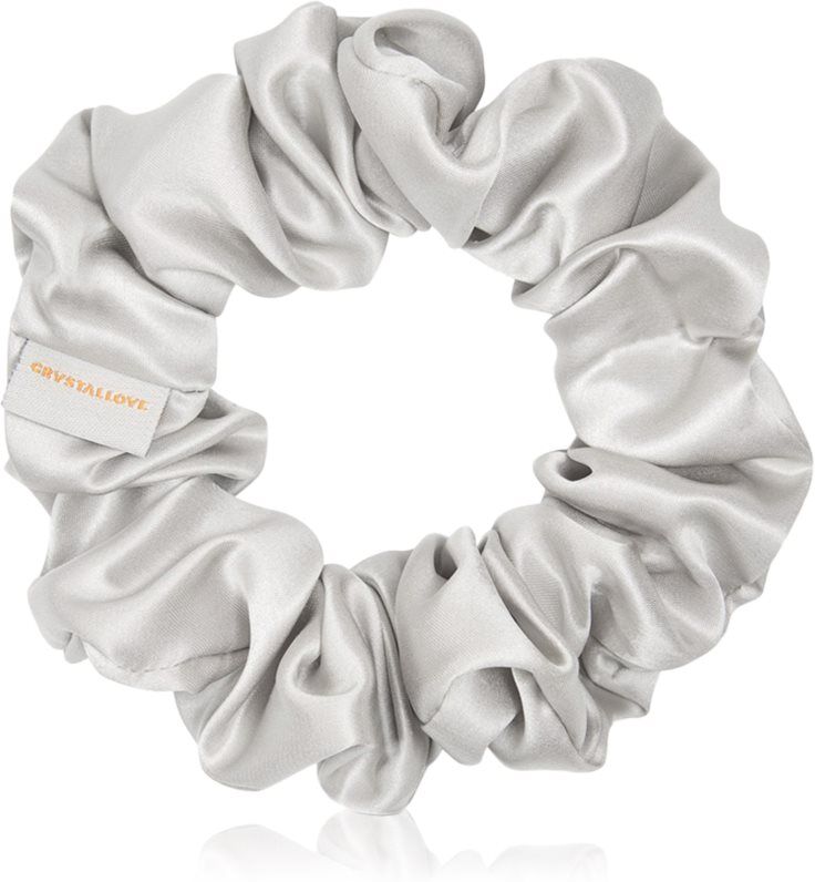 Crystallove Silk Scrunchie chouchou en soie Silver 1 pcs