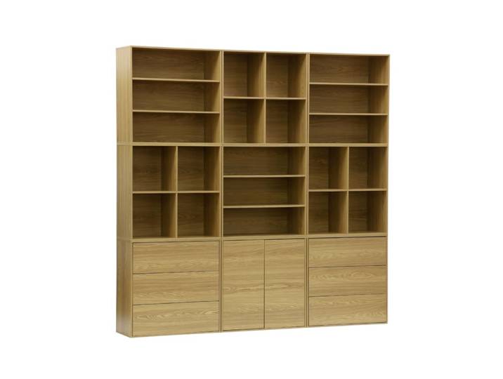 Kit étagère, bibliothèque décor bois chêne 9 éléments kit 2