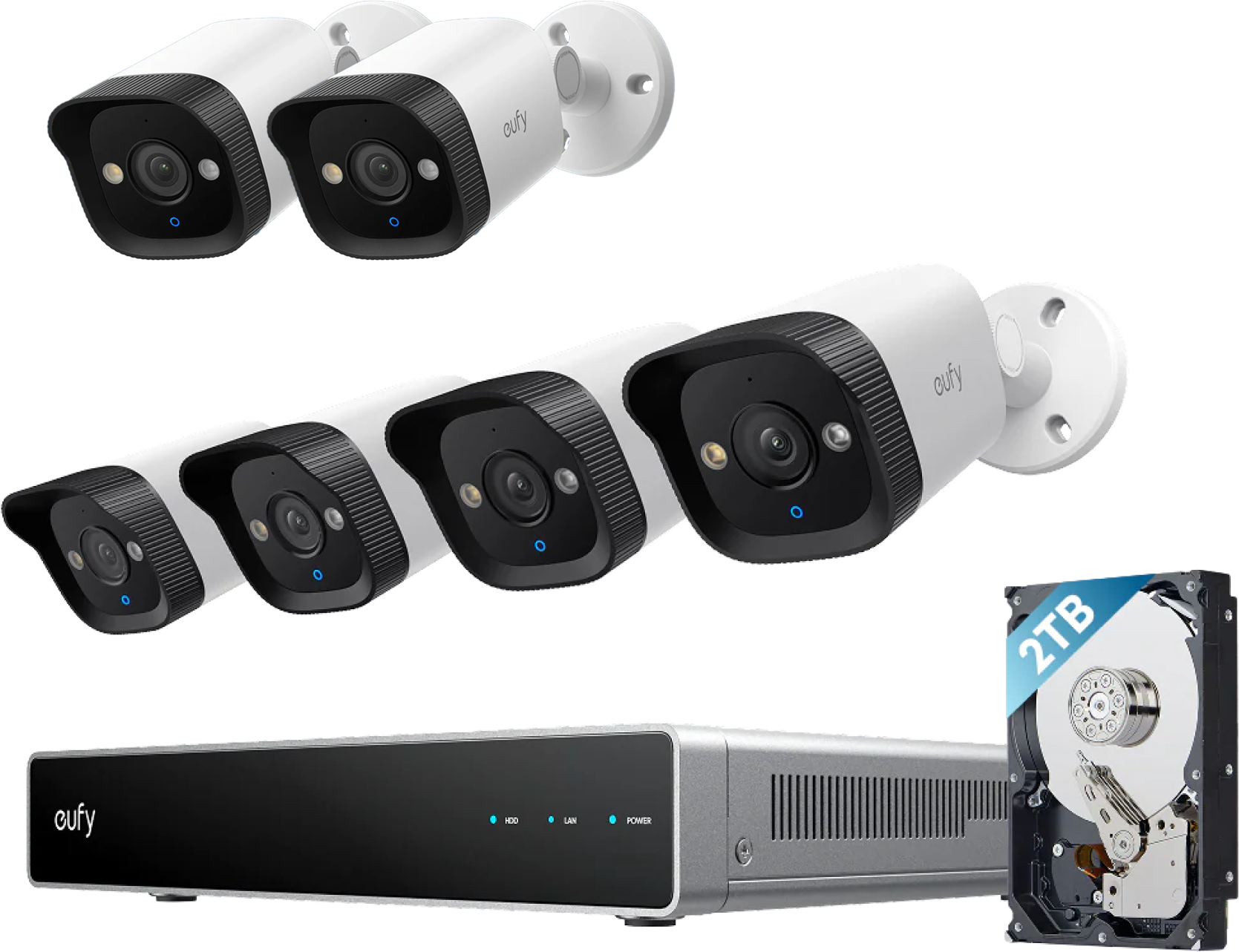 kit de 6 Système de vidéosurveillance NVR PoE eufy E40
