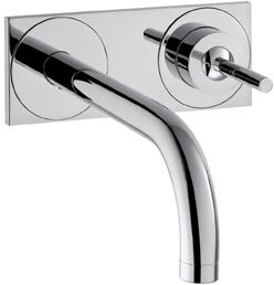 Hansgrohe Axor Uno mur mitigeur lavabo 38112820 avec plaque, saillie 165mm, nickel brossé