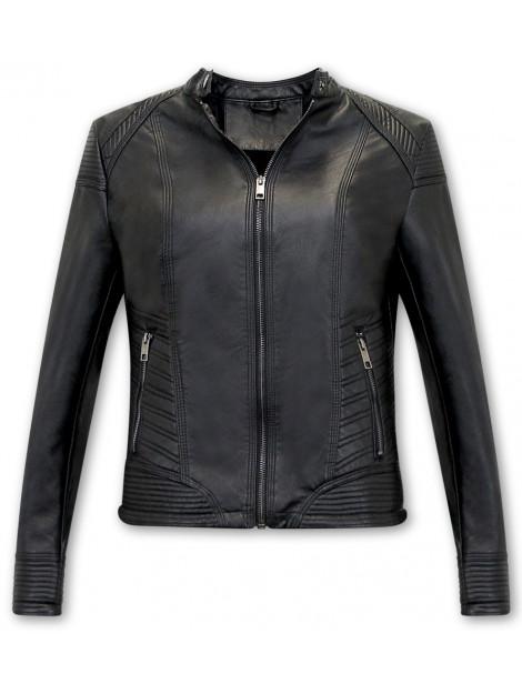 Blu Deise Imitatieleer jas ay109