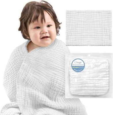 L'Ange Baby Towel 100% Cotton Muslin 9 Layers Quick Dry Medical Grade Packaging 28 x 37 in.