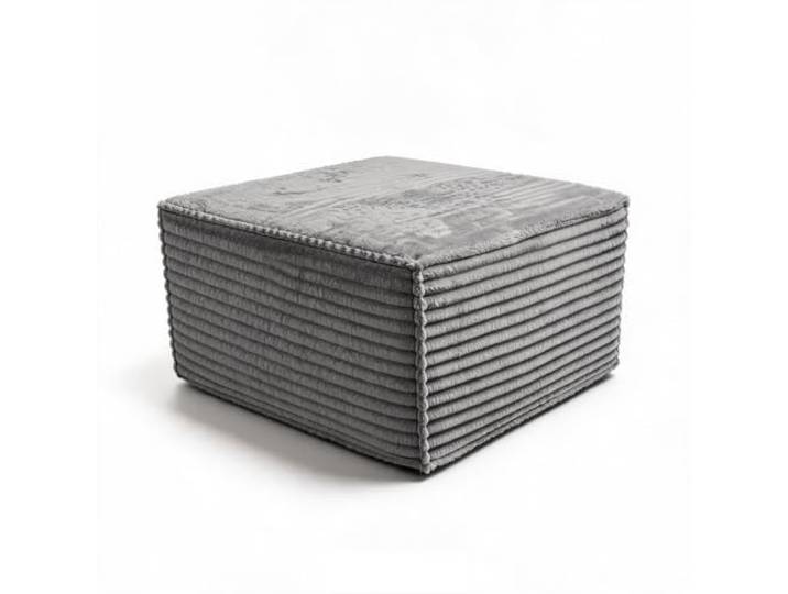 IDEALHOUSE Modulares Cord Sofa-Element – Fußhocker/Beistellmodul, Tiefe Sitzhöhe, Memory-Schaum, modern fürs Wohnzimmer – Footstool Box C – Corduroy Gray
