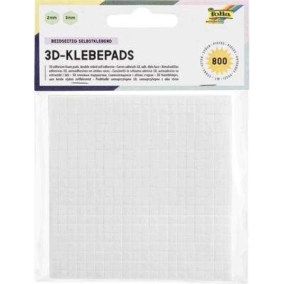 Folia 3D Klebepads, 800 Stück, 5x5mm, in 2 und 3mm Stärke, beidseitig selbstklebend