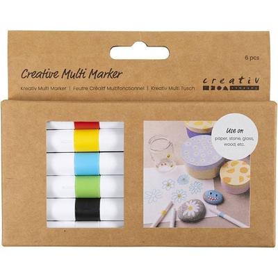 Creativ Company Kreativ Multi Marker, Strichstärke 4 mm, Sortierte Farben, 6 Stk