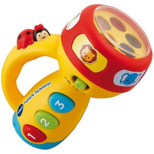 vtech Lernspielzeug 124004, Fröhliche Taschenlampe, ab 1 Jahr, interaktiv Tiere & Zahlen lernen
