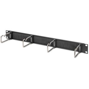 Digitus Rangierpanel DN-97669, Metall, schwarz, 19 Zoll (483 mm), mit 4 Kabelführungsbügeln, 1HE