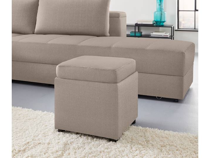 Hocker LooksIII , beige, B:45cm H:47cm T:45cm, LOOKS BY WOLFGANG JOOP, Hocker, Hocker, inklusive Stauraum, wandelbar zum Tisch