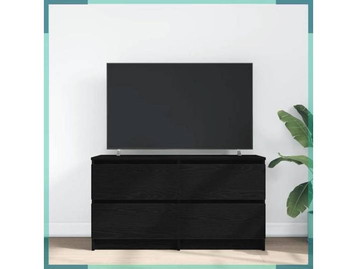 Meuble TV - 861797 - noir - 100 x 35 x 54 cm - 4 tiroirs