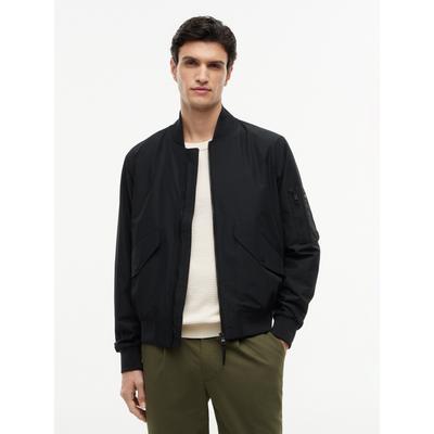 Bomberjacke TOMMY HILFIGER "PACKABLE", Herren, Gr. S, schwarz, Web, Obermaterial: 100% Polyester. Futter: 100% Polyester, normal normal, Jacken Bomberjacke