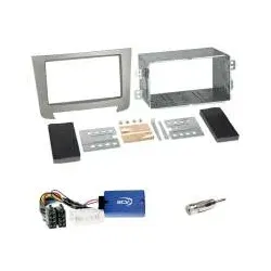 SsangYong Rexton ohne Telefontasten ab 2013 Einbauset 2-DIN Radioblende+Lenkr...