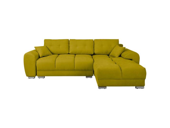 Ecksofa, Grün, 256x175 cm, Textil, 4-Sitzer & Schlaffunktion & Stauraum, Livetastic