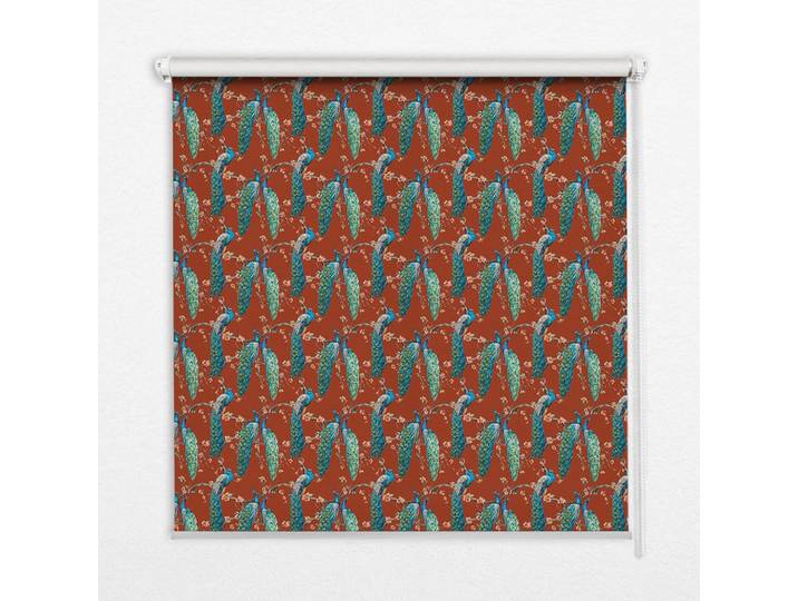 Tulup Innenrollo - Fensterrollo - Rollo - 90x180 cm - Pfauen auf den Ästen, Blau, Kunststoff, Rechteckig, 90x180x0.5 cm, Heimtextilien, Vorhänge, Rollos