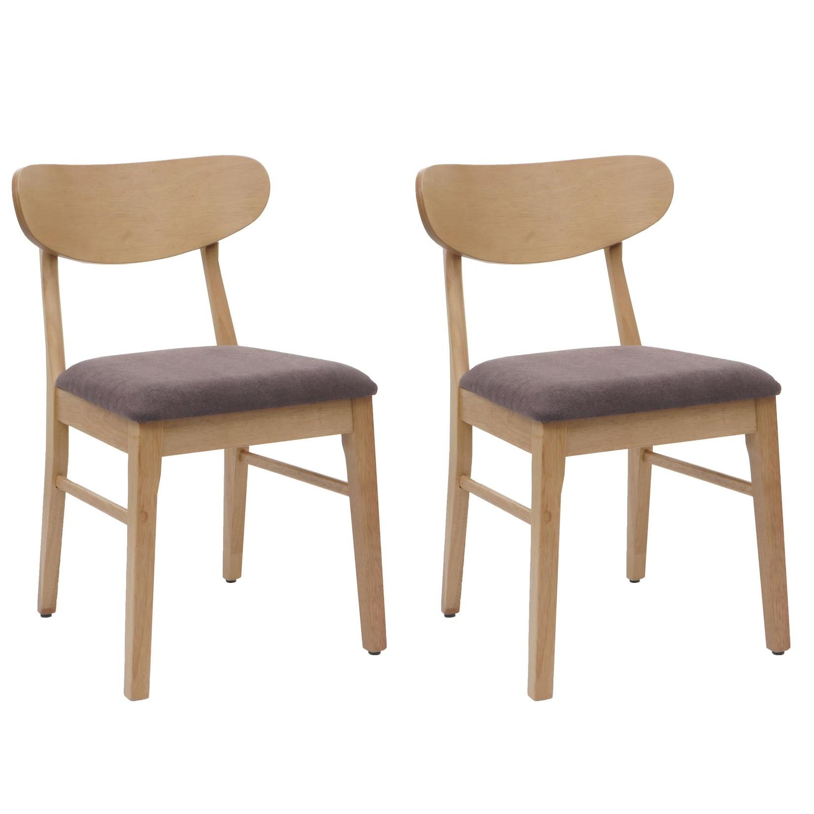 2er-Set Esszimmerstuhl MCW-M59, Küchenstuhl Stuhl, Stoff/Textil Massiv-Holz ~ helles Gestell, taupe
