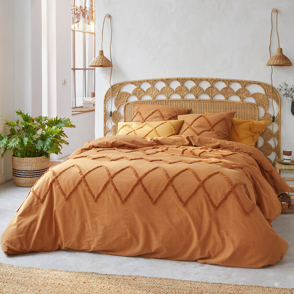 LA REDOUTE INTERIEURS Taie d'oreiller en coton, Assa caramel