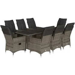 vidaXL, Gartentisch + Balkontisch, Habelberg (Mit Fussablage) (190 x 80 x 75 cm)