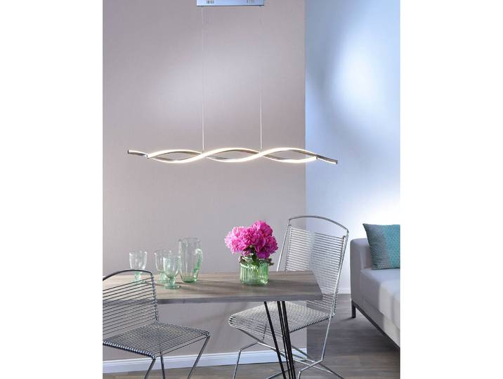LED-Pendelleuchte 110 x 120 x 8cm Silber Stahl, gebürstet Nicht austauschbare LEDs