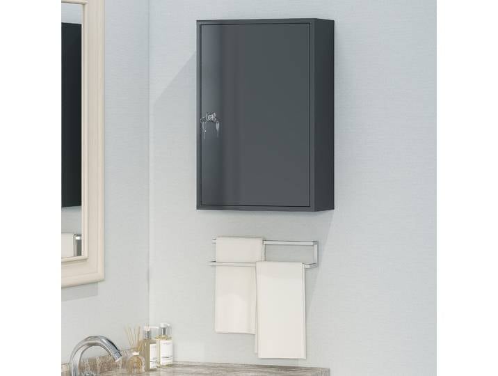 kleankin Armoire Médicaments Murale 3 Étagères 40x18x60cm Gris