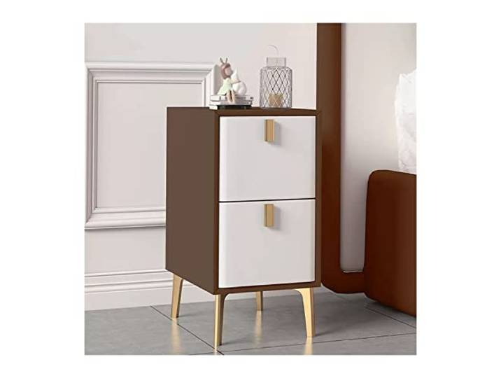 YANG11FAN Vielseitig Eleganter, schmaler Nachttisch in Kunstlederoptik Kleiner Nachttisch, schmaler Nachttisch, schmale Endseite for Räume, Schlafzimmer-Sofaseite(L25xD36xH52cm)