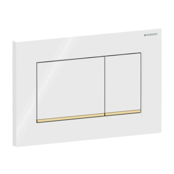 Geberit Sigma 20 Square Betätigungsplatte 115883KK1 weiß / vergoldet