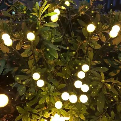 Combo Retail Shop Solar Firefly Lights Outdoor Garden, Vibrant Swinging Waterproof Lamps For Pathway, Patio Christmas Decoration warm Light 6led