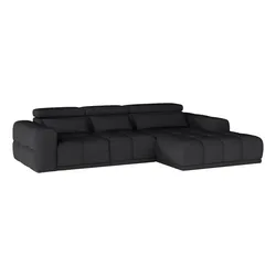 Ecksofa Panama Stoff Schwarz