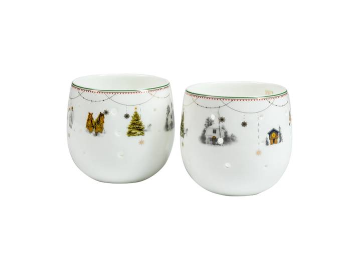 Wik & Walsøe Photophores Julemorgen Story 2 pièces Blanc