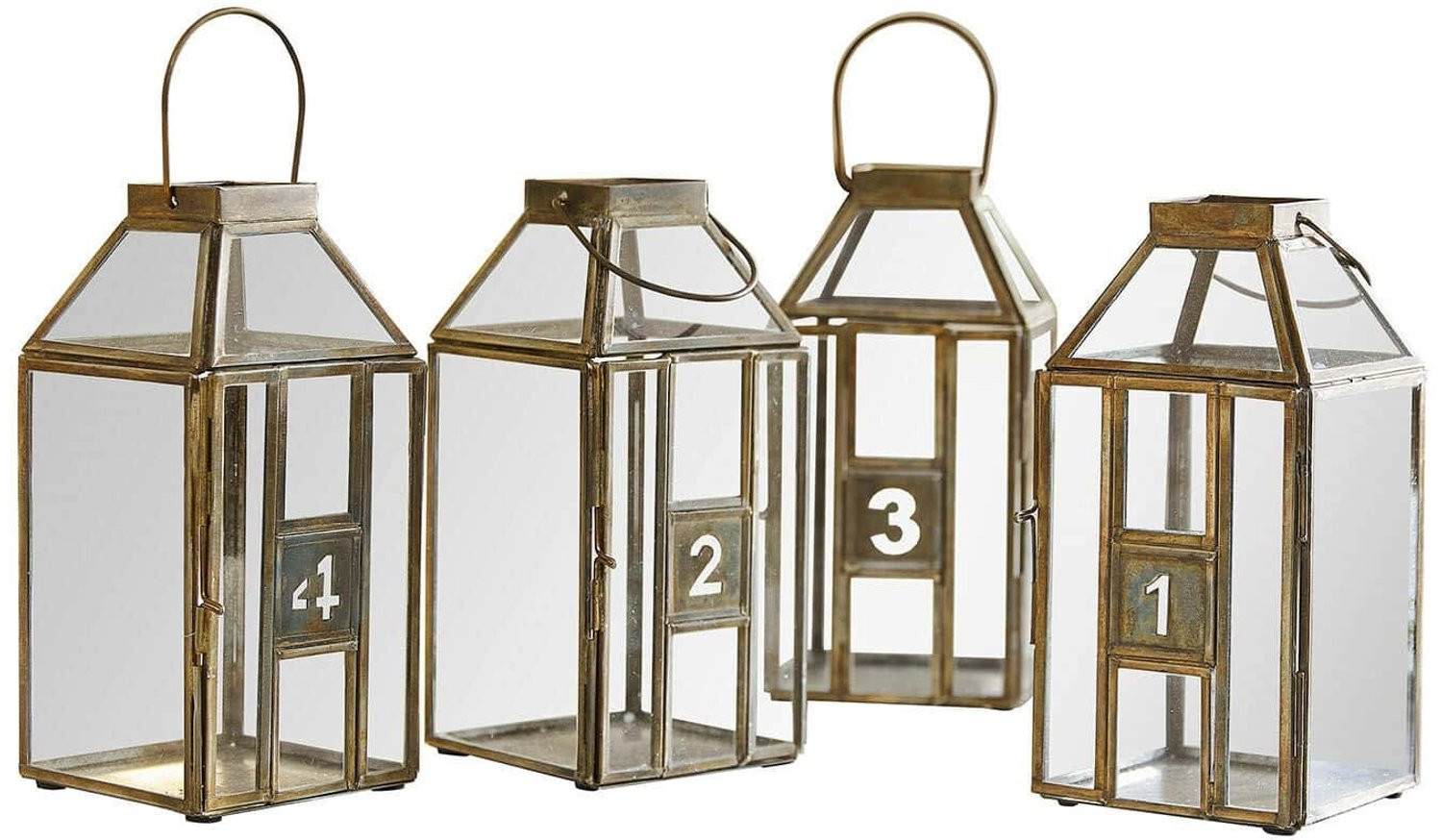 Loberon Lythoria Lantaarn set van 4 messing