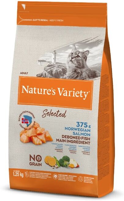Nature's Variety Selected Cat Adult Norwegian Salmão 1.25 Kg