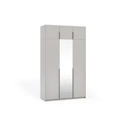 DREHTÜRENSCHRANK THALIA 148/250/58cm 3-türig mit Spiegel Kaschmir