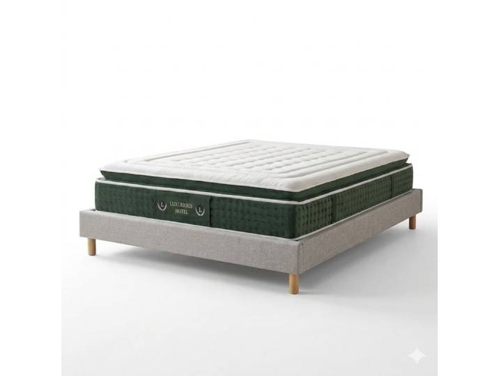 Ensemble literie - SAMPUR - Sampur - 160x200 cm - Gris clair - Matelas hôtelier 33 cm
