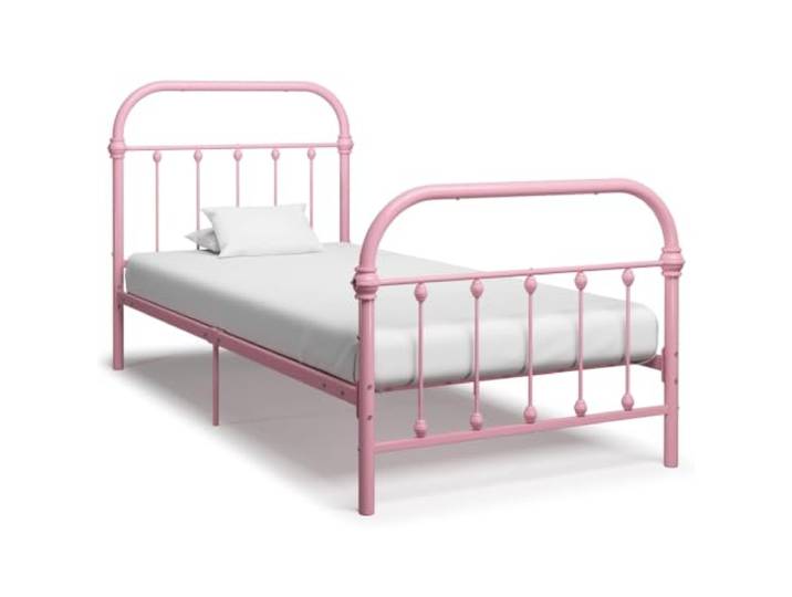 KGHFDVB Bett 213 x 111 x 109 cm aus Metall Rosa 100 x 200 Metalllatten für Unterstützung, für Schlafzimmer, passend für Matratze 100 x 200 cm, Schlafhöhe 32 cm, Rosa