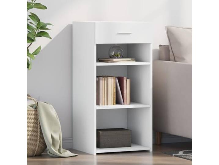Jkghdrt Sideboard Weiß 45x42,5x93 cm Holzwerkstoff mit Schublade Sideboard, Holzwerkstoff, Schublade, Weiß, kompakt, Flur, Wohnzimmer, Schlafzimmer, Büro, Aufbewahrung