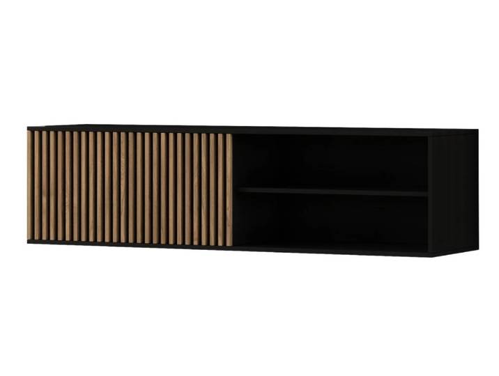 Angebot Hängender TV-Schrank MEORATI 150x40 cm, schwarz/Eichenholz Artisan II. Qualität