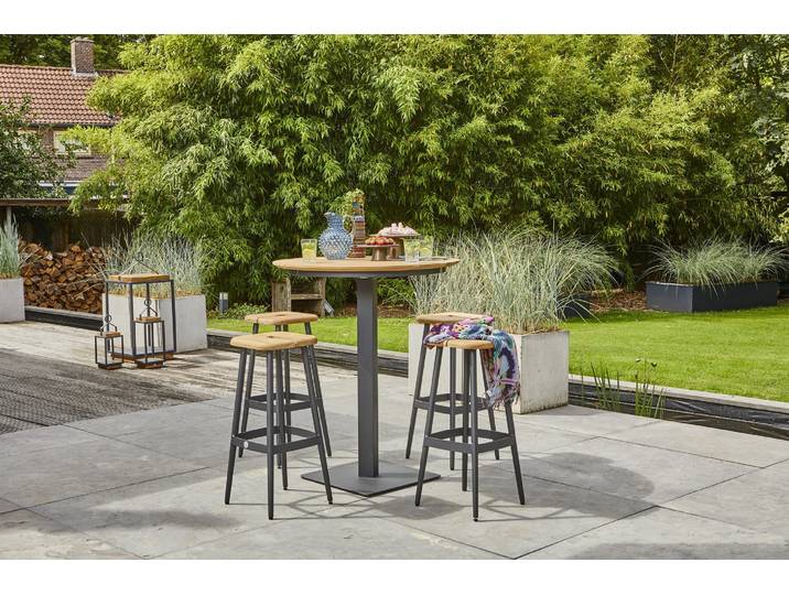 Suns Virenze Bartisch Aluminium/Teak Ø90 cm